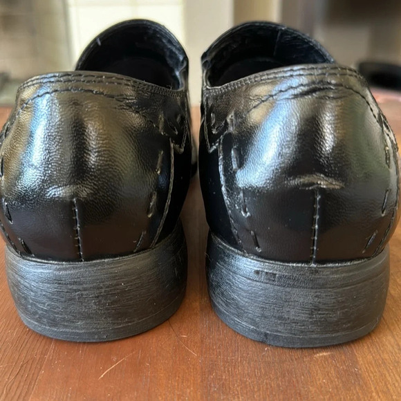 Mens Robert Wayne "Lamp" Black With Cross Design On Front Leather Loafers SZ 9 - Picture 5 of 12